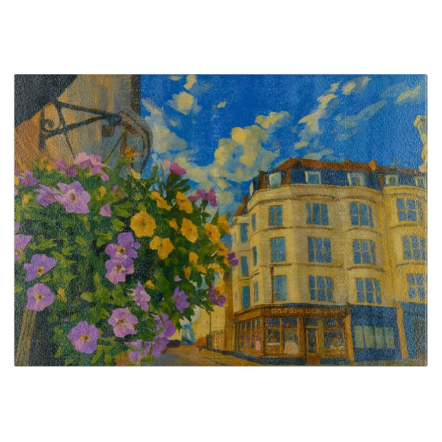 Planche À Découper Coin florissant - Rue européenne dynamique (Devant)