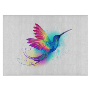 Planche À Découper Colibri arc-en-ciel exotique