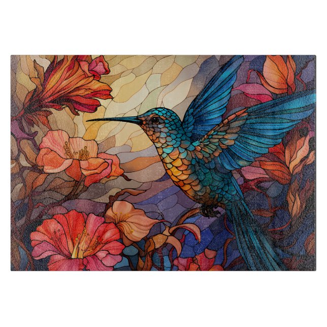 Planche À Découper Colibri en vitrail (Devant)