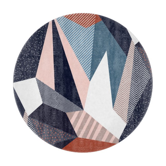 Planche À Découper Collage géométrique moderne, motif transparent. (Devant)