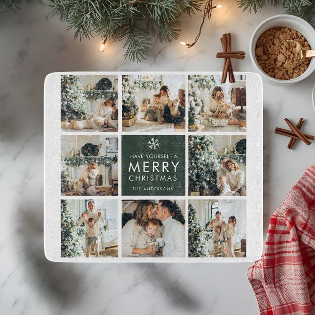 Planche À Découper Collage Moderne « Joyeux Noël » Multi Photo  (Créateur téléchargé)