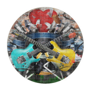 Planche À Découper Collage musical : Arrière - plan rythmique coloré.