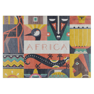 Planche À Découper Collage symbolique africain d'art