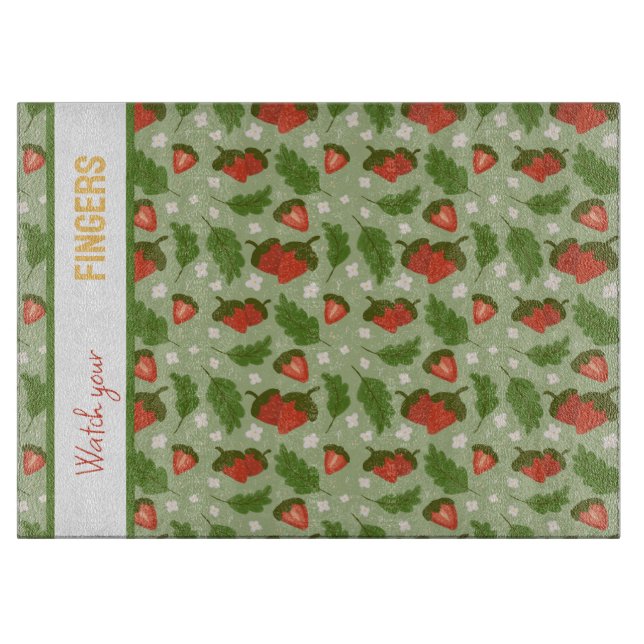 Planche À Découper Collection de Motifs de paniers de fruits - Fraise (Devant)