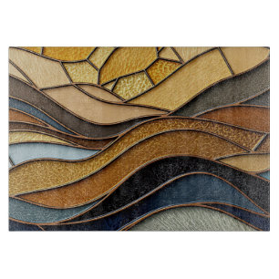 Planche À Découper Collines du désert Sable Or Mosaïque Beaux-Arts