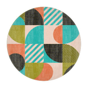 Planche À Découper Coloré géométrique, motif de style scandinave.
