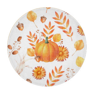 Planche À Découper Coloré Octobre Citrouille Automne Motif