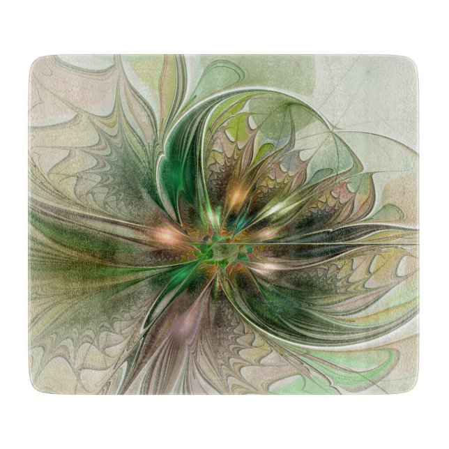 Planche À Découper Colorful Fantasy Modern Abstract Fractal Flower (Devant)