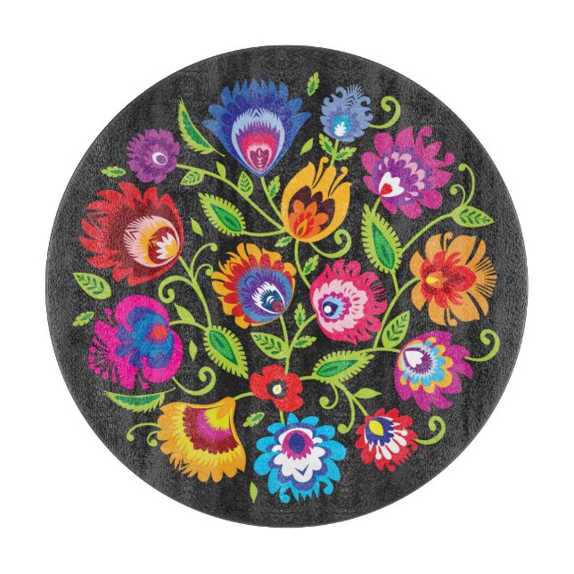 Planche À Découper Composition ronde du folklore polonais (Devant)