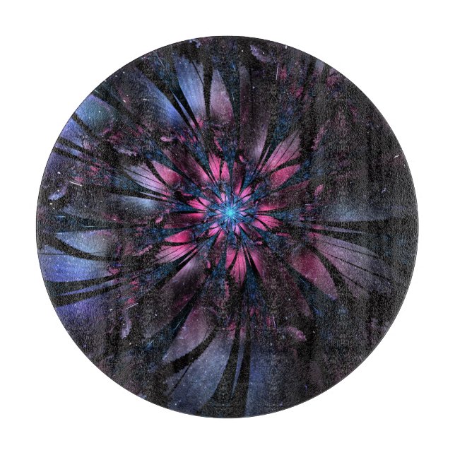 Planche À Découper Conception Abstraite des fleurs fractales. (Devant)