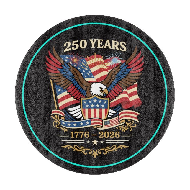 Planche À Découper Conception d'aigle patriotique de 250 ans États-Un (Devant)