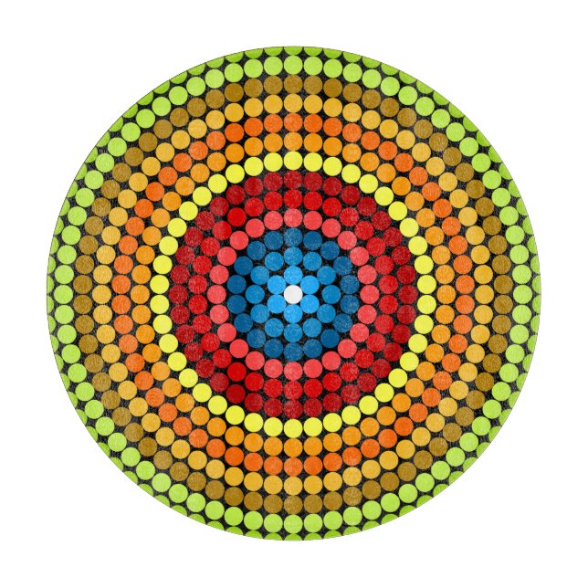 Planche À Découper Conception d'art mandala abstrait pointillé-65904 (Devant)