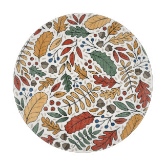 Planche À Découper Conception de Carré feuille couleur automne