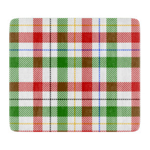 Planche À Découper Conception de carreaux en flanelle rouge vert blan