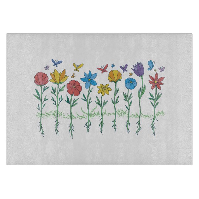 Planche À Découper Conception de fleurs en croissance (Devant)