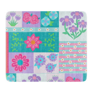 Planche À Découper Conception de fleurs vibrantes en fleurs