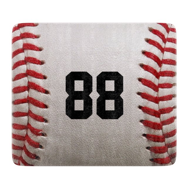 Planche À Découper Conception de joueur de baseball avec numéro de ma (Devant)