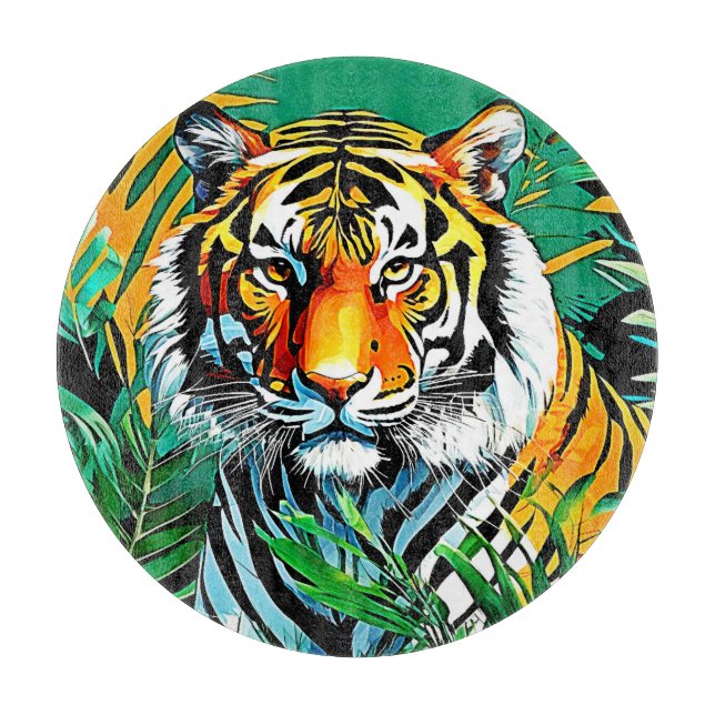 Planche À Découper Conception de la lunette de Tigre de la Jungle tro (Devant)