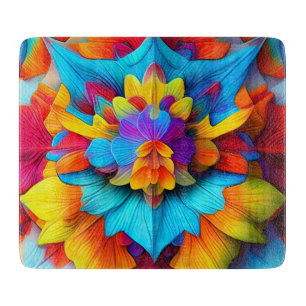 Planche À Découper Conception de Mandala Florale colorée