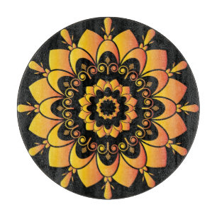 Planche À Découper Conception de mandala unique doré