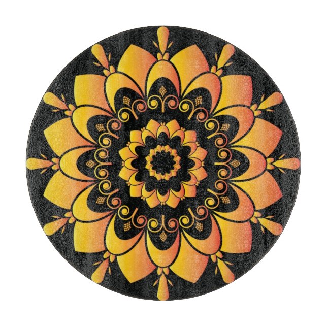Planche À Découper Conception de mandala unique doré (Devant)