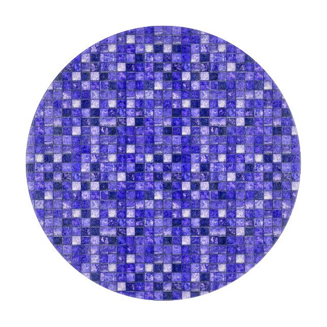 Planche À Découper Conception de mosaïque bleue abstraite avec textur (Devant)
