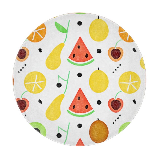 Planche À Découper Conception de motif de fruits tropicaux (Devant)