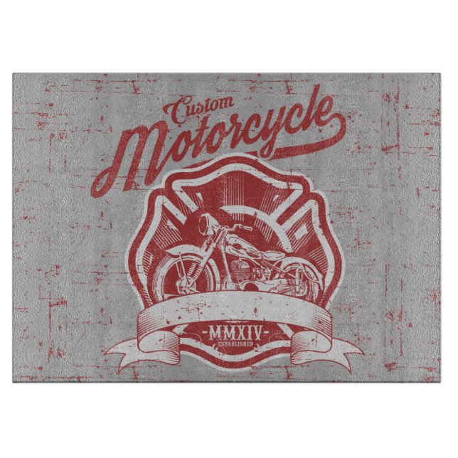 Planche À Découper Conception de motocyclette Vintage rétro (Devant)