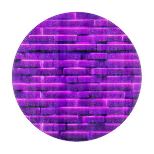 Planche À Découper Conception de mur de brique néon futuriste
