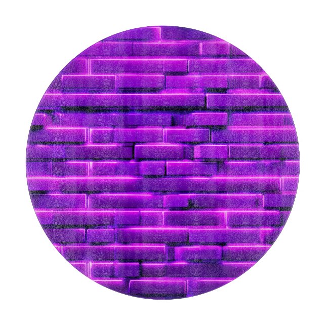Planche À Découper Conception de mur de brique néon futuriste (Devant)