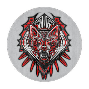 Planche À Découper Conception de totem tribal Haida Loup