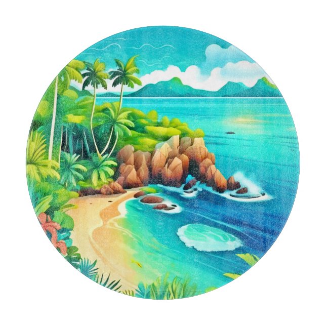 Planche À Découper Conception des lisses de la côte tropicale (Devant)