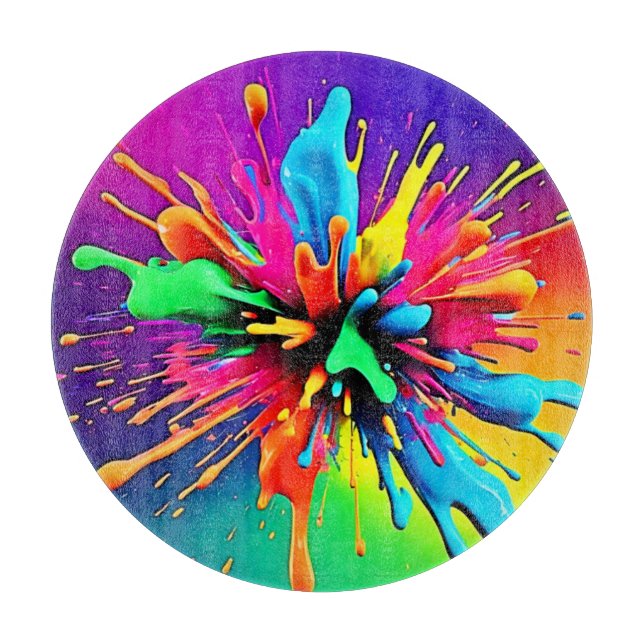 Planche À Découper Conception d'explosion de peinture vibrante (Devant)