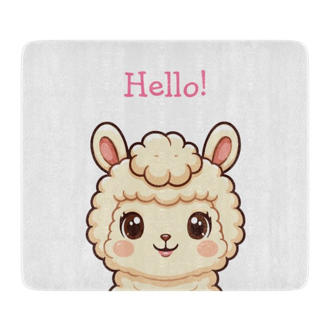Planche À Découper Conception d'illustration de lama mignon (Devant)