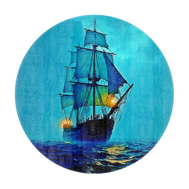 Planche À Découper Conception d'un voyage en mer de grande taille (Devant)