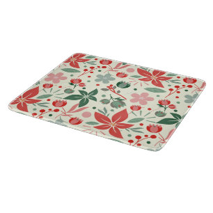 Planche À Découper Conception florale lumineuse avec feuilles vertes