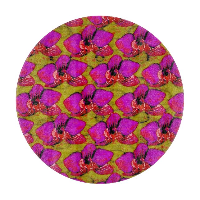 Planche À Découper Conception Florale Magenta Groovy (Devant)