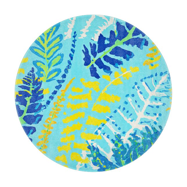 Planche À Découper Conception Florale Vibrante (Devant)