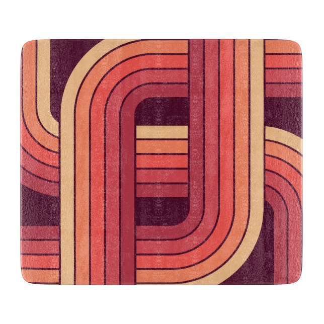 Planche À Découper Conception géométrique de style rétro MCM 1970 (Devant)
