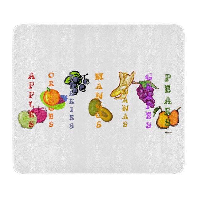 Planche À Découper Conception Graphique de Fruits  (Devant)