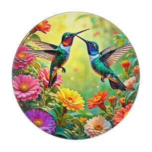 Planche À Découper Conception magique de colibri aux tons bijoux