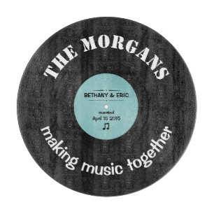 Planche À Découper Conception rétro de l'album de musique personnalis