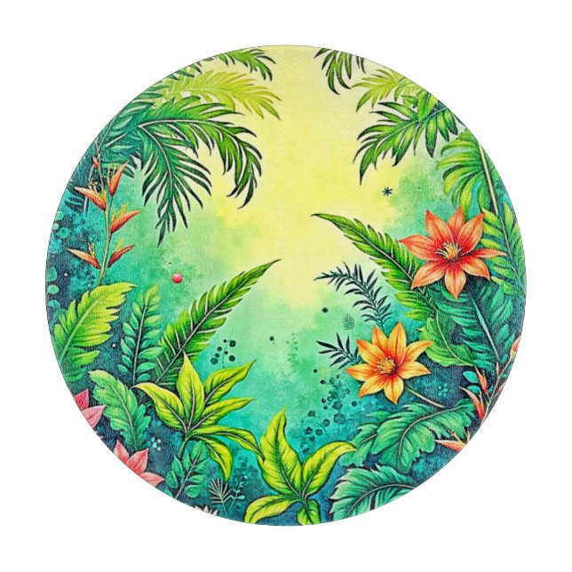 Planche À Découper Conception Tropical Jungle Lush Paradise (Devant)