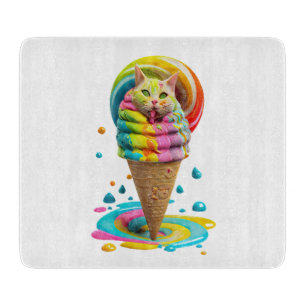 Planche À Découper Cône de glace au chat mignon coloré