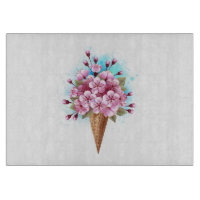 Cône rose Sakura crème glacée gaufre
