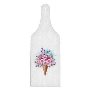 Planche À Découper Cône rose Sakura crème glacée gaufre