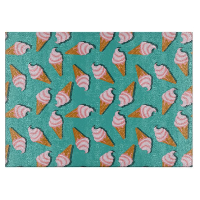 Planche À Découper Congés gaufres crème glacée et motif de yaourt con (Devant)