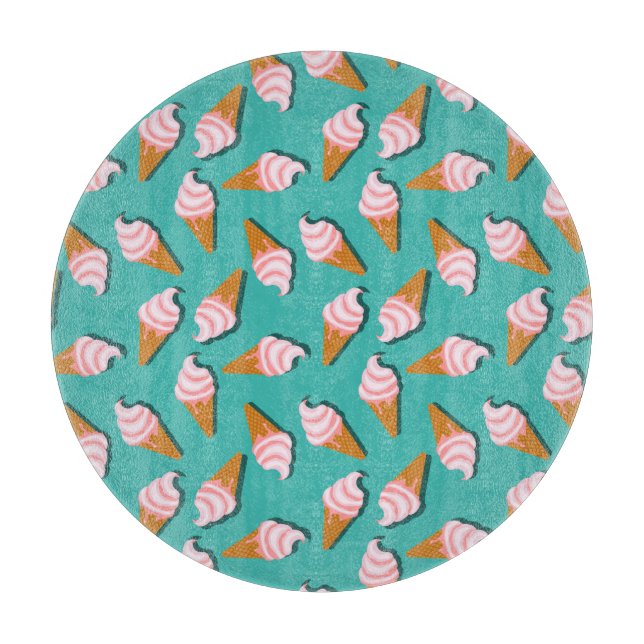 Planche À Découper Congés gaufres crème glacée et motif de yaourt con (Devant)