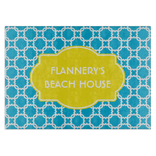 Planche À Découper Conseil bleu et blanc personnalisé de taille du