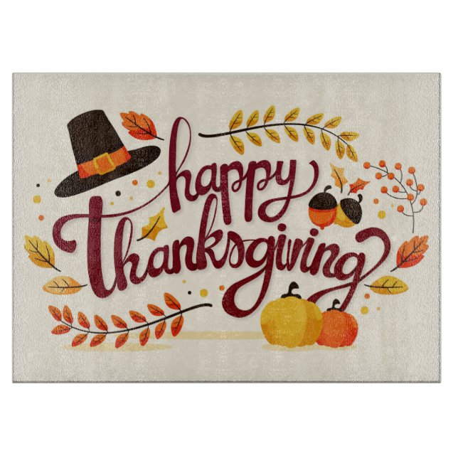 Planche À Découper Conseil de coupe de Thanksgiving (Devant)